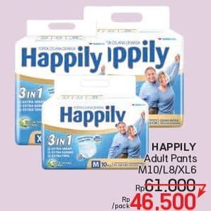 Promo Harga Happily Popok Celana Dewasa M10, L8, XL6 6 pcs - LotteMart