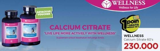 Promo Harga WELLNESS Calcium Citrate 60 pcs - Watsons