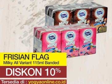 Promo Harga FRISIAN FLAG Susu UHT Milky All Variants 115 ml - Yogya