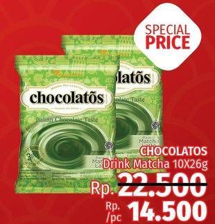 Promo Harga Chocolatos Chocolate Bubuk Matcha per 10 sachet 26 gr - LotteMart