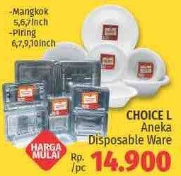 Promo Harga CHOICE L Piring &  Mangkok Plastik  - LotteMart
