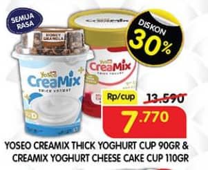 Promo Harga YOSEO Creamix Thick Yogurt Blueberry Cheese Cake 110 gr - Superindo