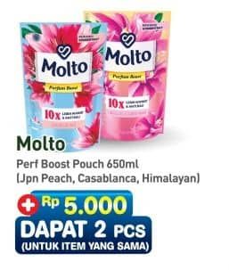 Promo Harga Molto Pewangi Japanese Peach, Casablanca Lily, Himalayan Honeysuckle 650 ml - Hypermart