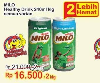 Promo Harga MILO Susu UHT All Variants per 2 kaleng 240 ml - Indomaret