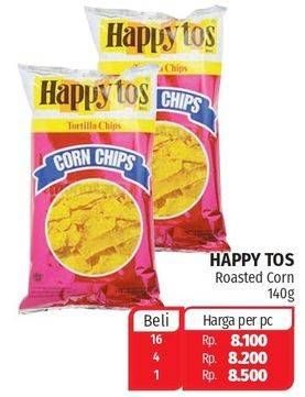 Promo Harga HAPPY TOS Tortilla Chips Jagung Bakar/Roasted Corn 140 gr - Lotte Grosir