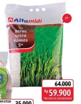 Promo Harga Alfamidi Beras Setra Ramos 5 kg - Alfamidi