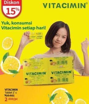 Promo Harga Vitacimin Vitamin C - 500mg Sweetlets (Tablet Hisap) 2 pcs - Guardian