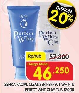 Promo Harga SENKA Perfect Whip Facial Foam/Perfect White Clay 120ml  - Superindo