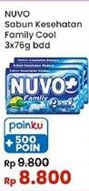 Promo Harga Nuvo Family Bar Soap Active Cool per 3 pcs 76 gr - Indomaret