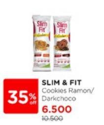 Promo Harga Slim & Fit Cookies Raisin Cinnamon, Dark Chocolate 22 gr - Watsons