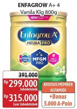 Promo Harga Enfagrow A+4 Susu Bubuk Vanilla 800 gr - Alfamidi