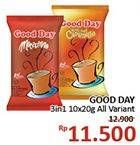 Promo Harga Good Day Instant Coffee 3 in 1 All Variants per 10 sachet 20 gr - Alfamidi