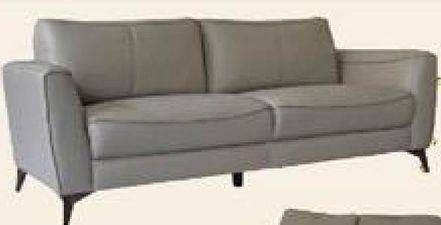 Promo Harga LEATHER Revington Sofa 3 seat Grey  - Carrefour