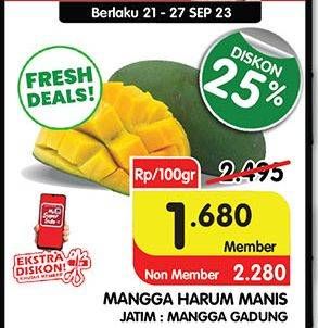 Promo Harga Mangga Harum Manis per 100 gr - Superindo