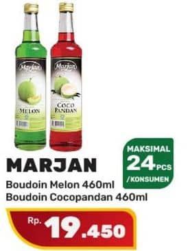 Promo Harga Marjan Syrup Boudoin Melon, Cocopandan 460 ml - Yogya