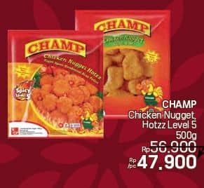Promo Harga Champ Nugget Chicken Nugget, Hotzz Level 5 500 gr - LotteMart