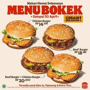 Promo Harga BURGER KING Chicken Burger  - Burger King