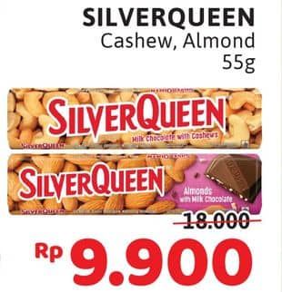 Promo Harga Silver Queen Chocolate Cashew, Almonds 58 gr - Alfamidi