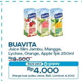 Promo Harga Buavita Fresh Juice Guava, Mango, Lychee, Orange, Apple 250 ml - Indomaret
