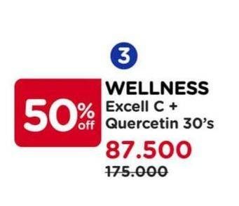 Promo Harga Wellness Excell C + Quercetin 30 pcs - Watsons