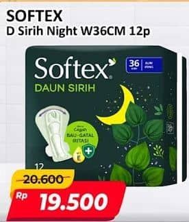 Promo Harga Softex Daun Sirih Kecuali 36cm 12 pcs - Alfamart