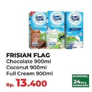 Promo Harga FRISIAN FLAG Susu UHT Purefarm Swiss Chocolate, Coconut Delight, Full Cream 900 ml - Yogya