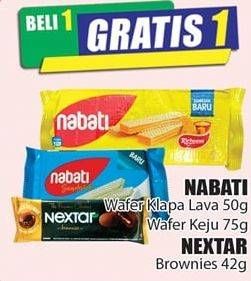 Promo Harga NABATI Wafer Klapa Lava 50 g; Wafer Keju 75 g/NEXTAR Brownies 42 g  - Hari Hari