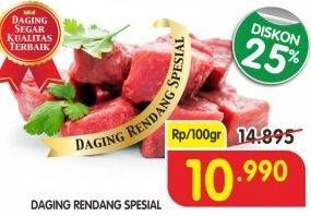 Promo Harga Daging Rendang Sapi Spesial per 100 gr - Superindo