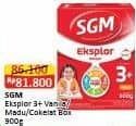 Promo Harga SGM Eksplor 3+ Susu Pertumbuhan Coklat, Madu, Vanila 900 gr - Alfamart