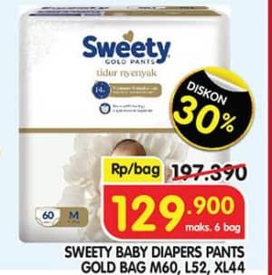 Promo Harga Sweety Gold Pants M60, L52, XL44 44 pcs - Superindo