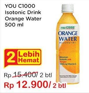 Promo Harga YOU C1000 Isotonic Drink Orange Water 500 ml - Indomaret