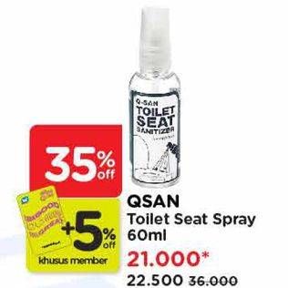 Promo Harga Q-san Toilet Seat Sanitizer All Variants 60 ml - Watsons