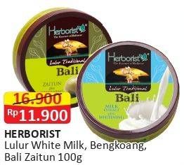 Promo Harga HERBORIST Lulur Tradisional Bali Whitening Milk, Bengkoang, Zaitun 100 gr - Alfamart