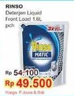 Promo Harga RINSO Detergent Matic Liquid Front Load 1600 ml - Indomaret