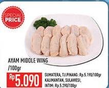 Promo Harga Ayam Sayap Tengah per 100 gr - Hypermart