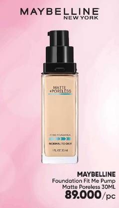 Promo Harga MAYBELLINE Fit Me! Matte + Poreless Liquid Matte Foundation 30 ml - Guardian