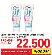 Promo Harga CITRA Tone Up Pearly White Body Lotion 180 ml - Carrefour