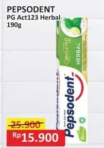 Promo Harga Pepsodent Pasta Gigi Action 123 Herbal 190 gr - Alfamart