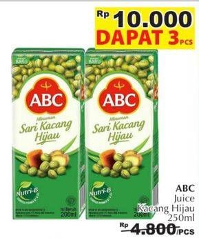 Promo Harga ABC Minuman Sari Kacang Hijau 250 ml - Giant