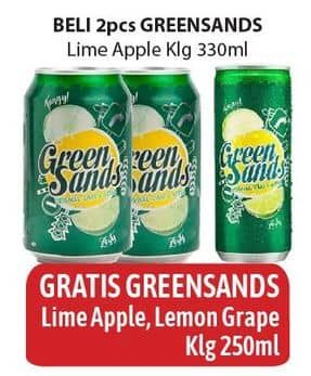 Promo Harga Green Sands Minuman Soda Lime Apple 330 ml - Alfamidi