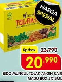Promo Harga Sido Muncul Jamu Tolak Angin Cair + Madu per 5 sachet 15 ml - Superindo