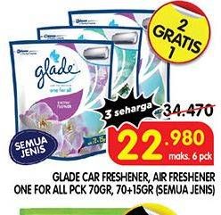 Promo Harga GLADE Car Freshener, Air Freshener, One For All  - Superindo