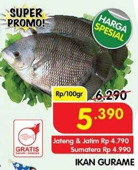 Promo Harga Ikan Gurame per 100 gr - Superindo