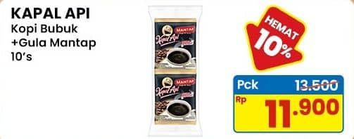 Promo Harga Kapal Api Kopi Mantap + Gula per 10 sachet 25 gr - Indomaret