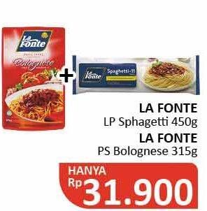 Promo Harga LA FONTE Spaghetti + LA FONTE Saus Pasta Bolognese  - Alfamidi