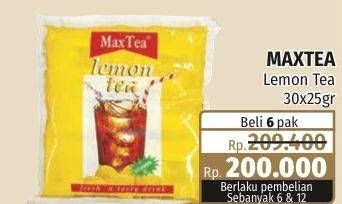 Promo Harga Max Tea Minuman Teh Bubuk Lemon Tea per 30 sachet 25 gr - Lotte Grosir