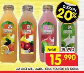 Promo Harga 365 Juice Apel, Jambu, Jeruk, Sirsak 1000 ml - Superindo