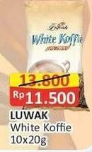 Promo Harga Luwak White Koffie Original per 10 sachet 20 gr - Alfamart