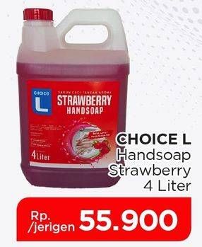 Promo Harga Choice L Handsoap Strawberry 4000 ml - Lotte Grosir