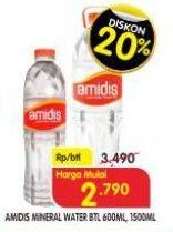Promo Harga Amidis Air Mineral 600 ml - Superindo